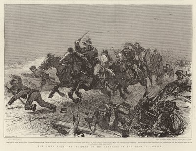The Greek Rout, an Incident of the Stampede on the Road to Larissa by William Small